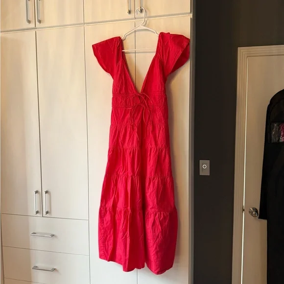 O.P.T. Fallen Maxi Cotton Dress in Red-Pink - Picture 3 of 8